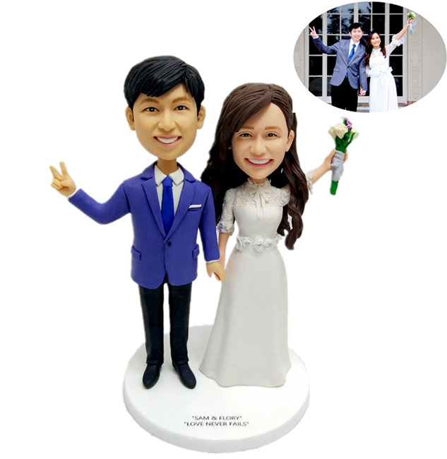 Custom wedding cake toppers personalized wedding made from photos